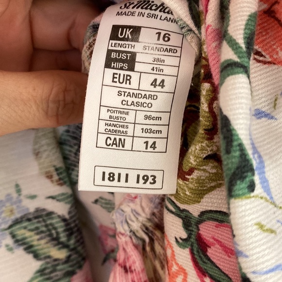 St Michael For Marks & Spencer Vintage Floral Dress Size 14 - Picture 7 of 10